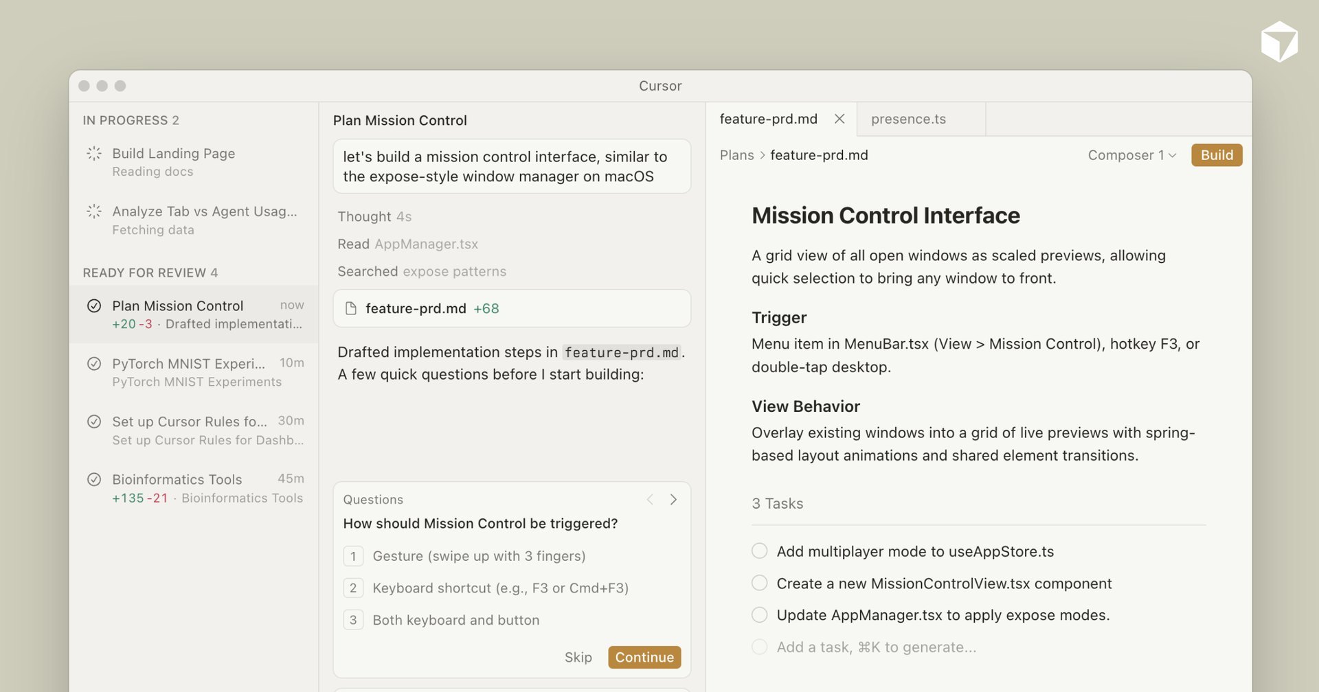Cursor — interface oficial do agente no editor