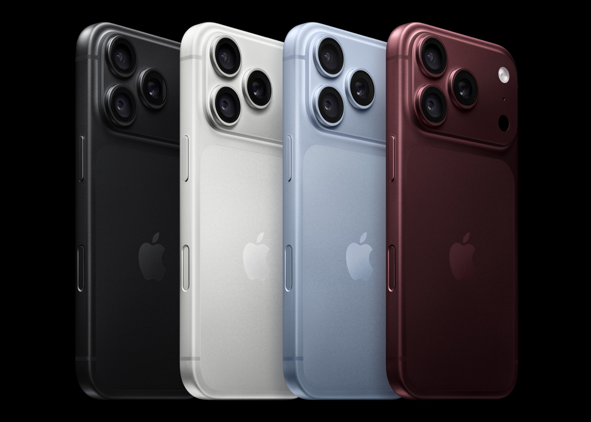 iPhone 18 Pro em laranja-cósmico, visto de frente, com a tela apagada e o Dynamic Island.